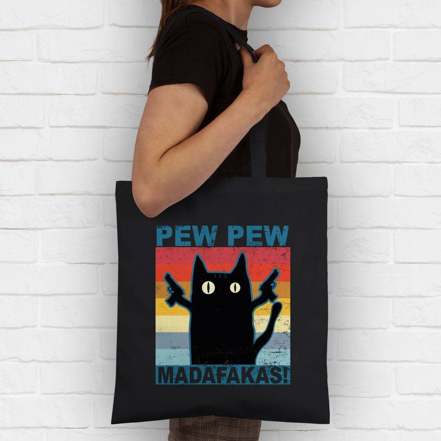 Shirtracer Pew Pew Madafakas Katze Vintage: T-Shirt Gym Bag Shirtracer