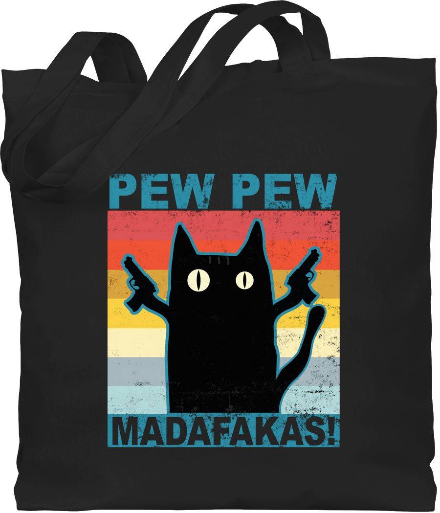 Shirtracer Pew Pew Madafakas Katze Vintage: T-Shirt Gym Bag Shirtracer