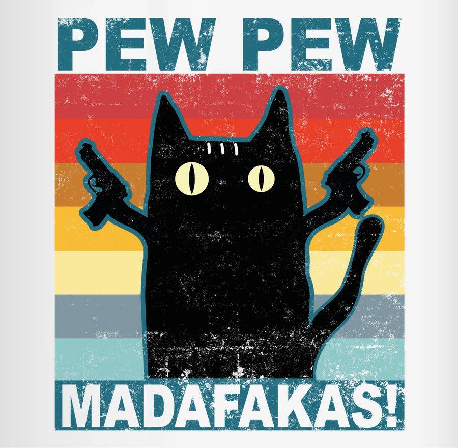Shirtracer Pew Pew Madafakas Katze Vintage: T-Shirt Gym Bag Shirtracer