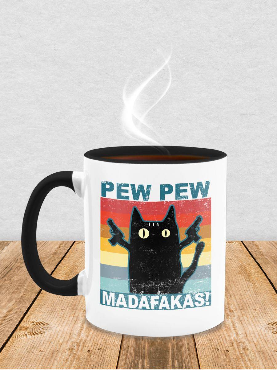 Shirtracer Pew Pew Madafakas Katze Vintage: T-Shirt Gym Bag Shirtracer