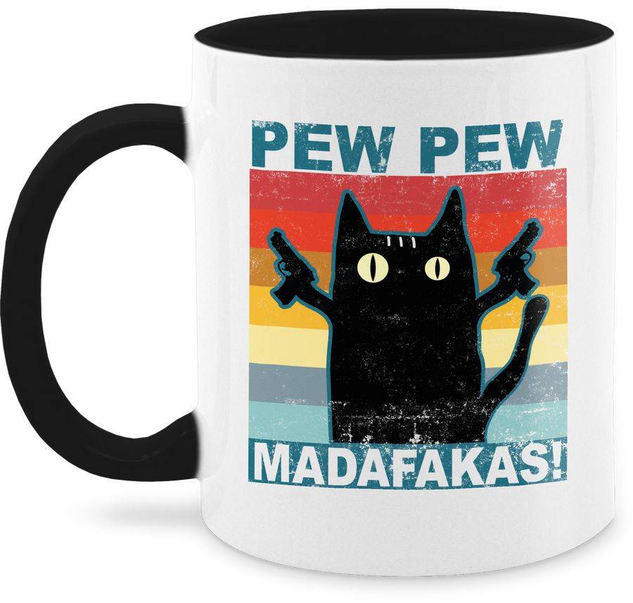 Shirtracer Pew Pew Madafakas Katze Vintage: T-Shirt Gym Bag Shirtracer