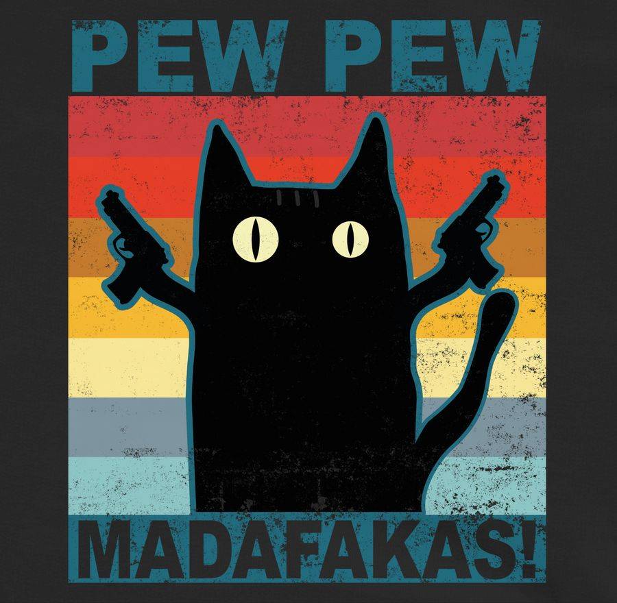 Shirtracer Pew Pew Madafakas Katze Vintage: T-Shirt Gym Bag Shirtracer