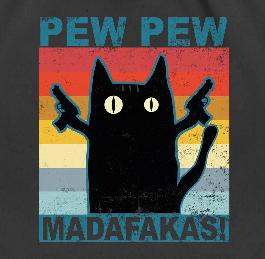 Shirtracer Pew Pew Madafakas Katze Vintage: T-Shirt Gym Bag Shirtracer