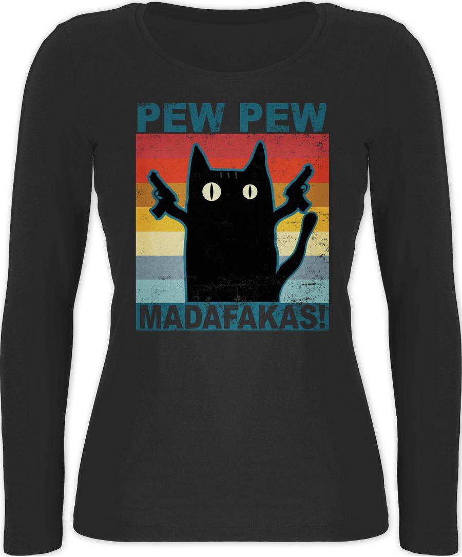 Shirtracer Pew Pew Madafakas Katze Vintage: T-Shirt Gym Bag Shirtracer