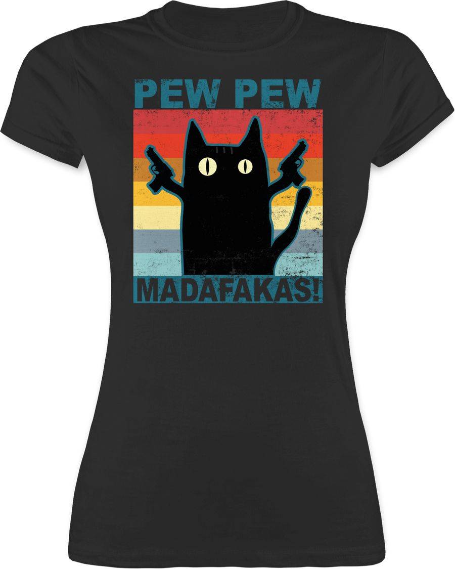 Shirtracer Pew Pew Madafakas Katze Vintage: T-Shirt Gym Bag Shirtracer