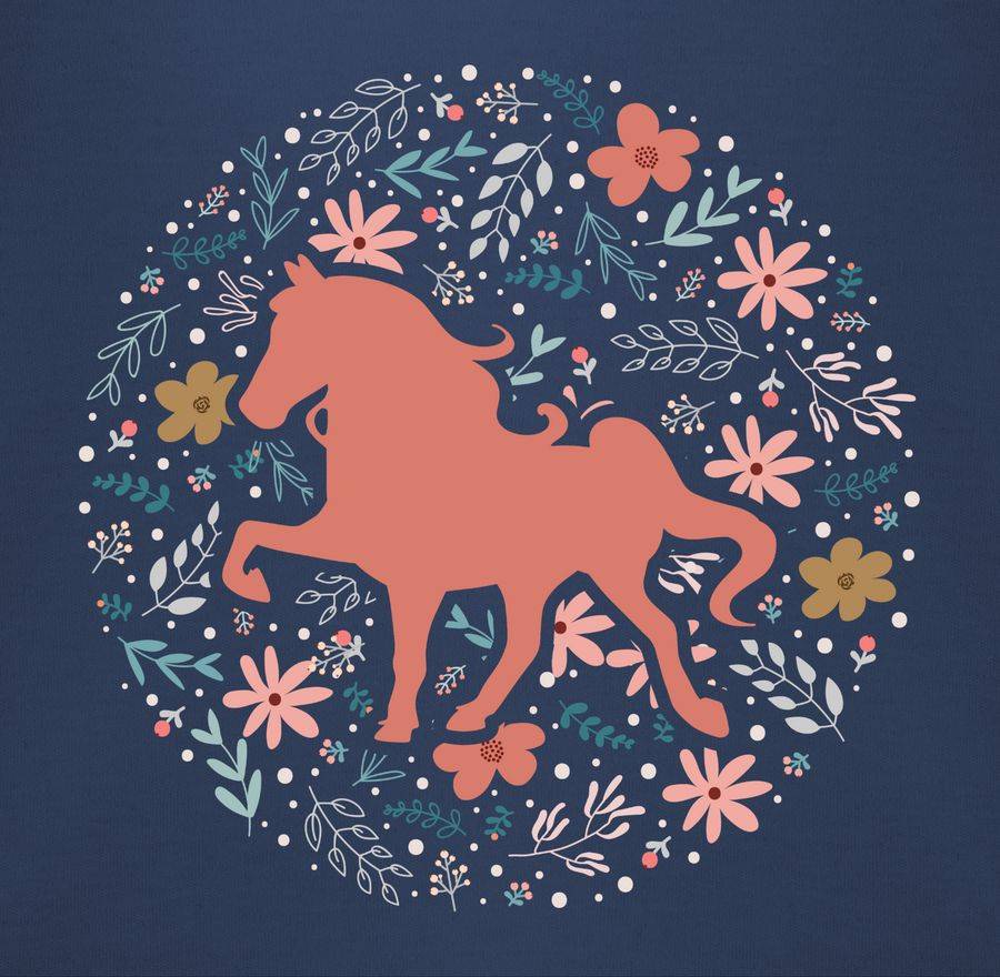 Shirtracer Pferd Mit Blumen - Bunt: T-Shirt Rucksack Shirtracer