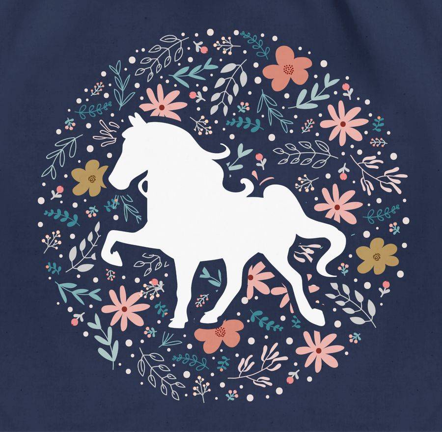 Shirtracer Pferd Mit Blumen: T-Shirt Rucksack Shirtracer