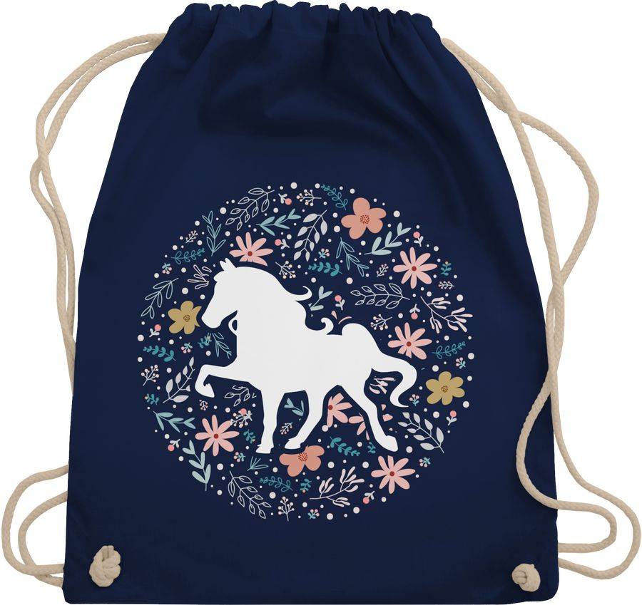 Shirtracer Pferd mit Blumen: T-Shirt Rucksack Shirtracer