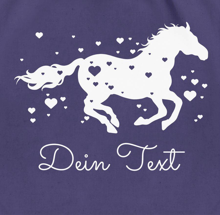 Shirtracer Pferd Wunschtext: Tshirt Turnbeutel Shirtracer