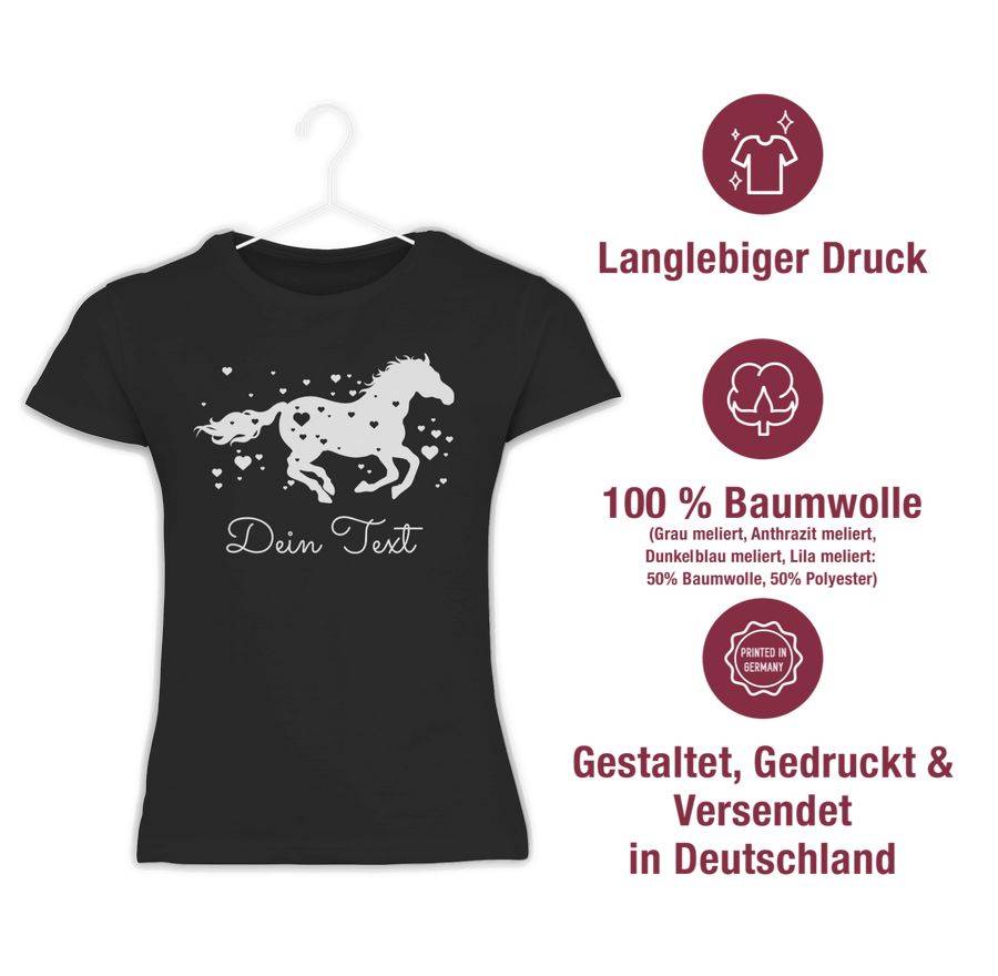Shirtracer Pferd Wunschtext: Tshirt Turnbeutel Shirtracer