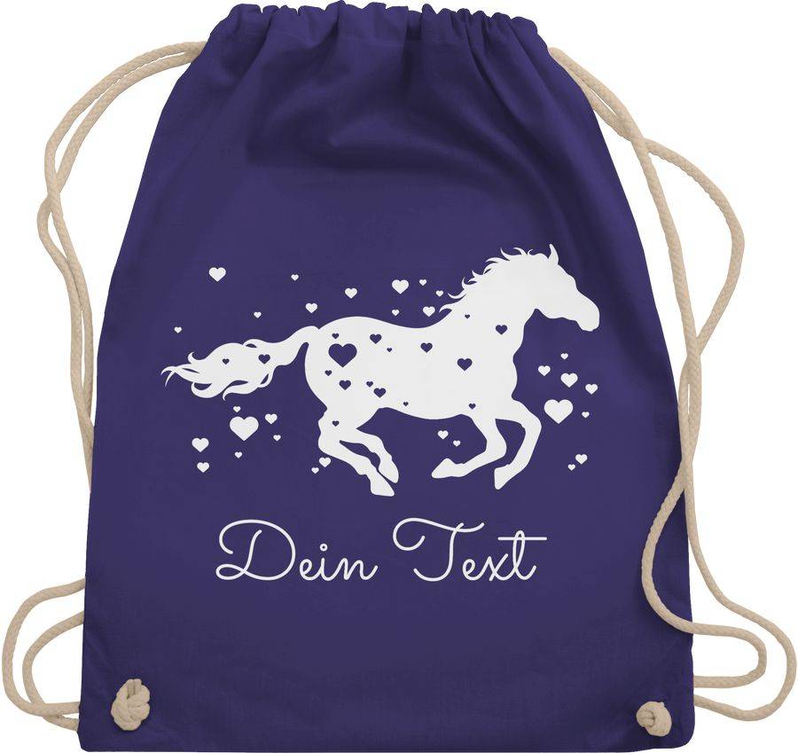 Shirtracer Pferd Wunschtext: Tshirt Turnbeutel Shirtracer