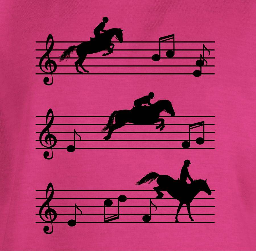 Shirtracer Pferde Auf Musiknoten - Schwarz Shirts & Mehr Shirtracer