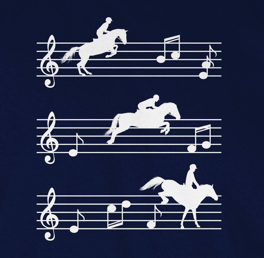 Shirtracer Pferde Auf Musiknoten - Weiß Shirts & Mehr Shirtracer