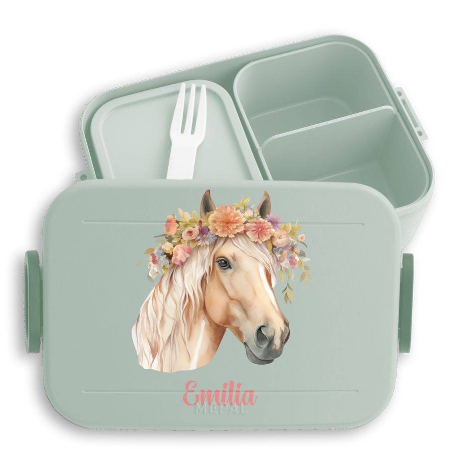 Shirtracer Pferde-Lunchbox für Mädchen Süßes Pferdemotiv Langlebige und spülmaschinenfeste Brotdose Ideal für Snacks und Pausenbrot Shirtracer
