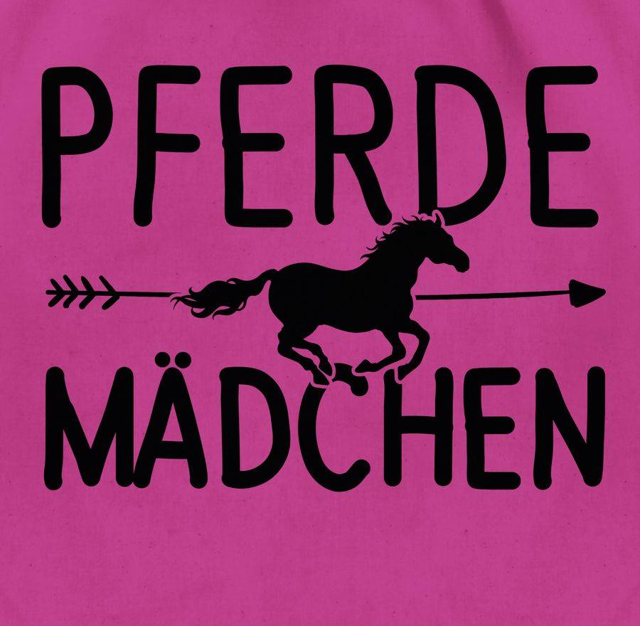 Shirtracer Pferde Mädchen Motiv Schwarz: T-Shirt Rucksack Shirtracer