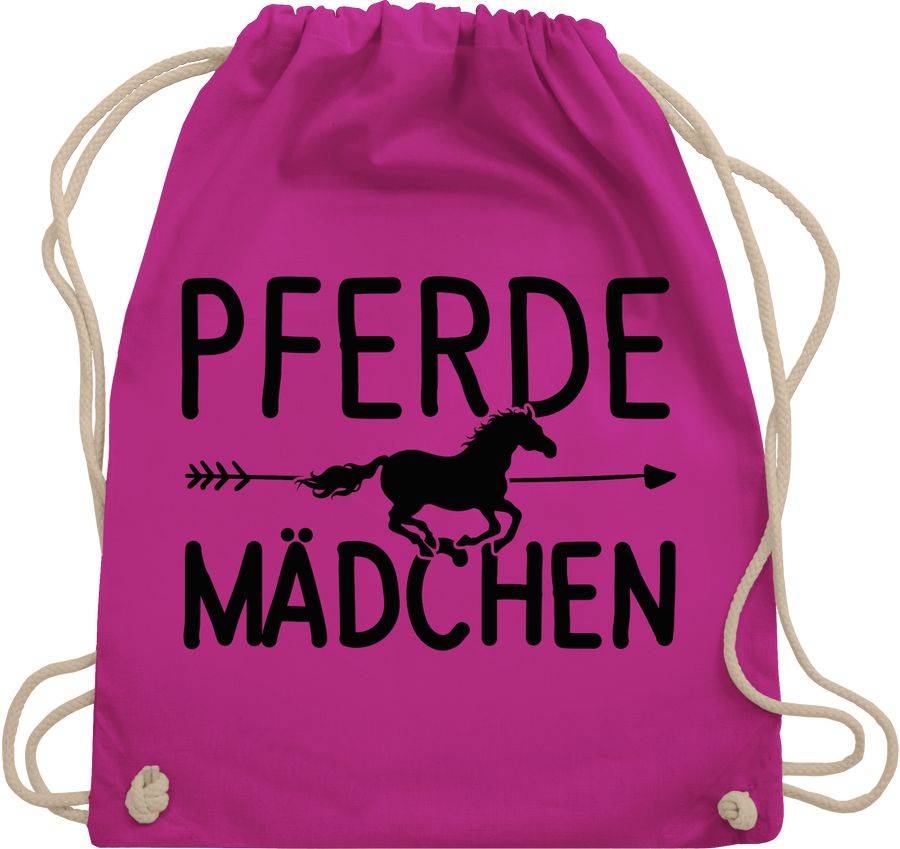 Shirtracer Pferde Mädchen Motiv schwarz: T-Shirt Rucksack Shirtracer