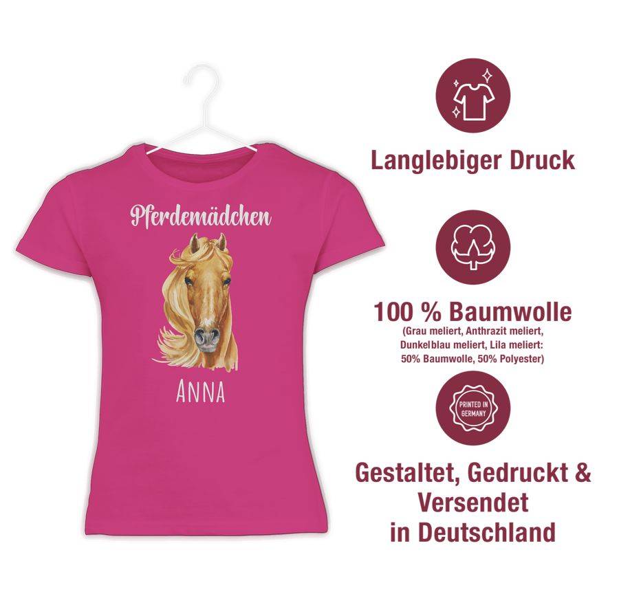 Shirtracer Pferdemädchen Mit Namen - Pferde Mädchen Geschenk Personalisierte Geschenke Pfer Shirtracer