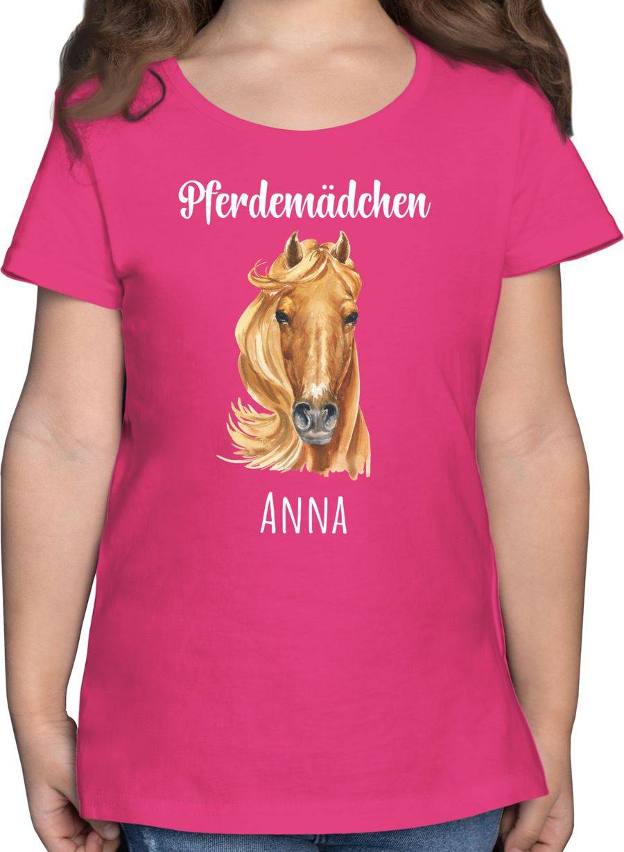Shirtracer Pferdemädchen mit Namen - Pferde Mädchen Geschenk Personalisierte Geschenke Pfer Shirtracer