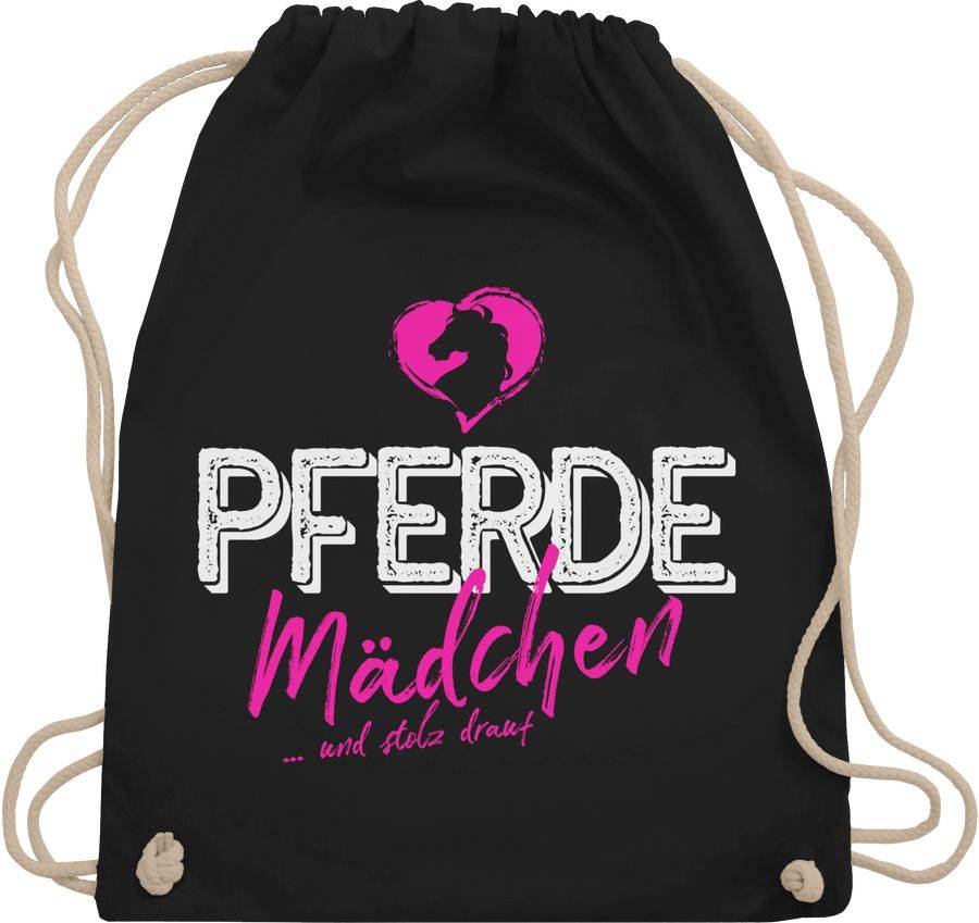 Shirtracer Pferdemädchen und stolz drauf weiß/fuchsia: T-Shirt Rucksack Shirtracer