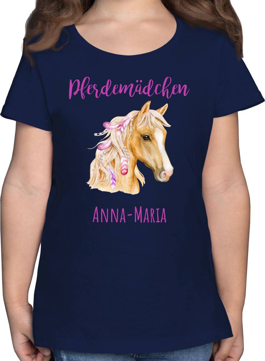 Shirtracer Pferdemädchen Wunschname - Pferde Geschenk Mädchen Personalisierte Geschenke Pfe Shirtracer