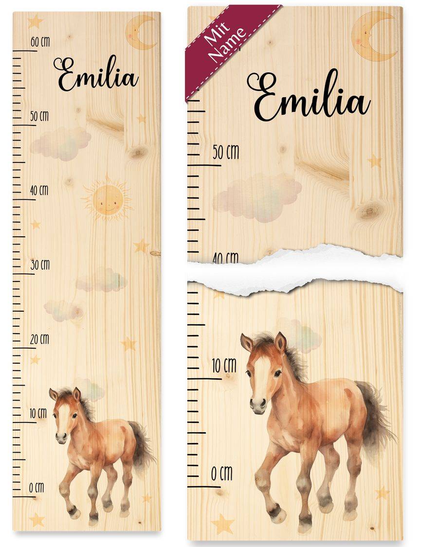 Shirtracer Pferdepony Pony Geschenk kleines Mädchen Messlatte für Kinderzimmer Ponymotiv Shirtracer