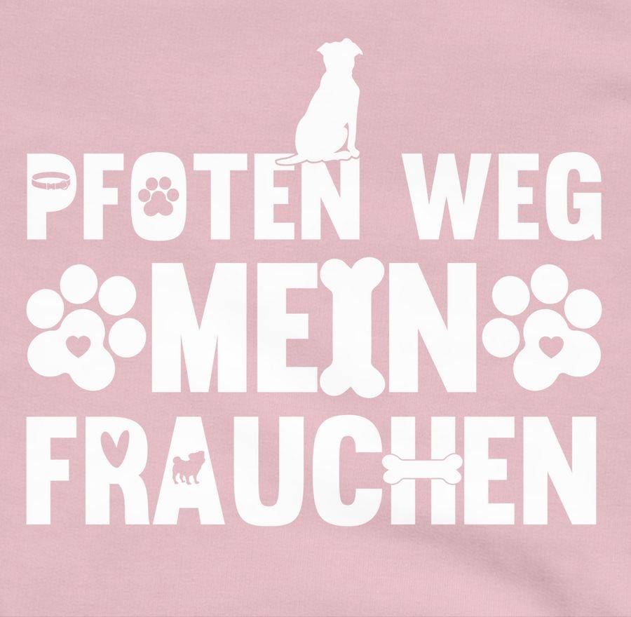 Shirtracer Pfoten Weg - Mein Frauchen Pfoten Weiß: T-Shirt Turnbeutel Shirtracer