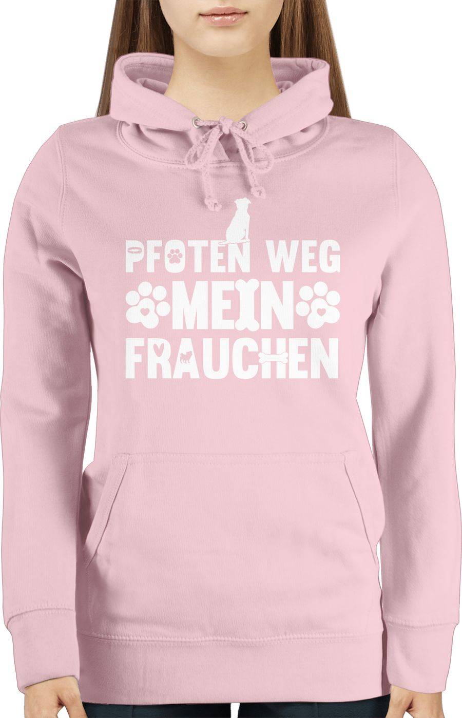 Shirtracer Pfoten Weg - Mein Frauchen Pfoten Weiß: T-Shirt Turnbeutel Shirtracer