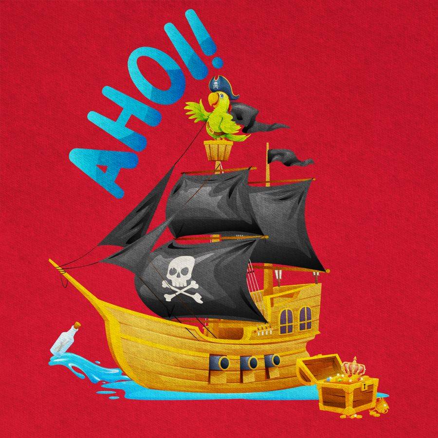 Shirtracer Piratenschiff Ahoi Pirat Piraten Flagge Piraten Abenteuer Piratenparty Piratenkapitän Piraten Schiffsmotiv Shirtracer