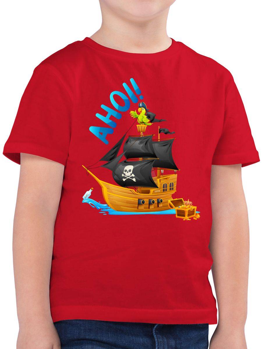 Shirtracer Piratenschiff Ahoi Pirat Piraten Flagge Piraten Abenteuer Piratenparty Piratenkapitän Piraten Schiffsmotiv Shirtracer