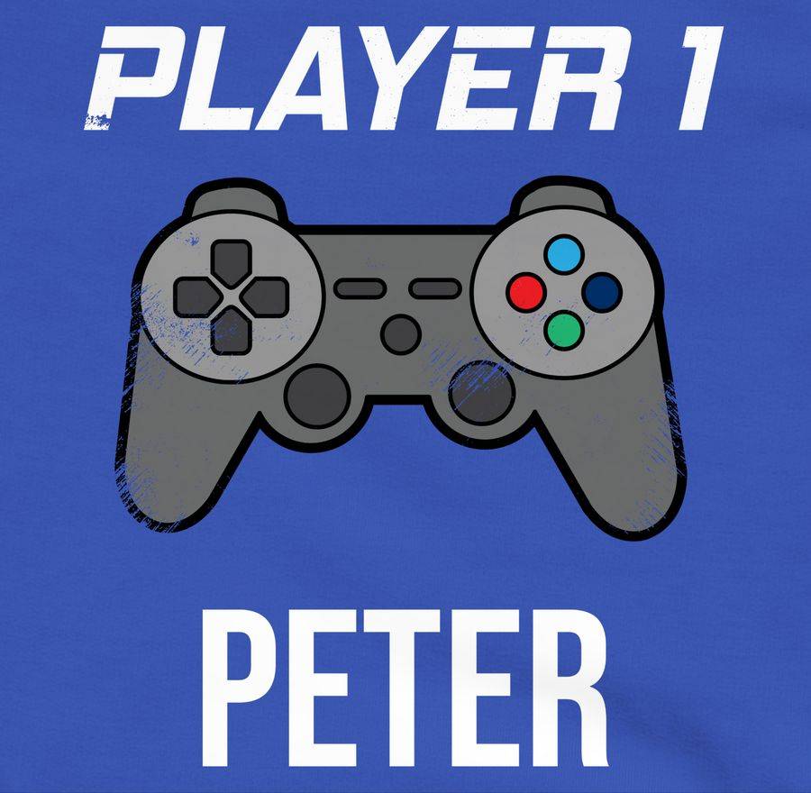 Shirtracer Player 1 Controller Spieler Eins Zocker Gamer Daddeln Partner Partnerin Geschenk Shirtracer