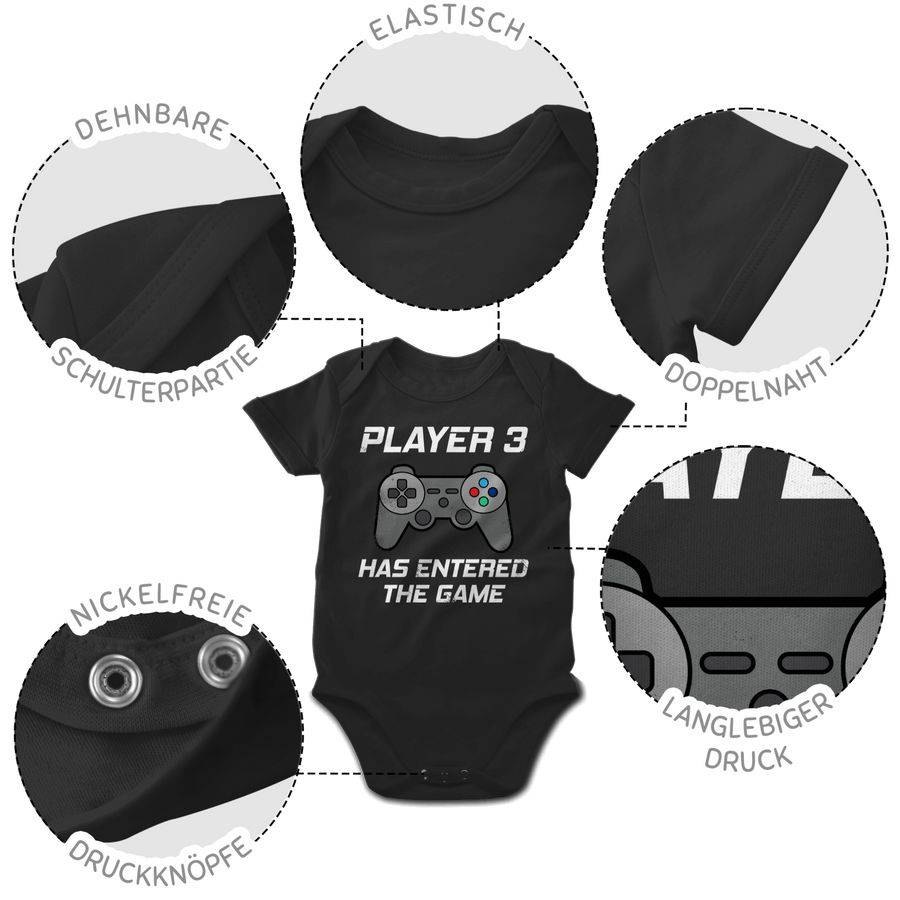 Shirtracer Player 3 Has Entered The Game Controller Grau: T-Shirt Rucksack Shirtracer