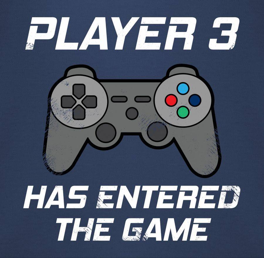 Shirtracer Player 3 Has Entered The Game Controller Grau: T-Shirt Rucksack Shirtracer