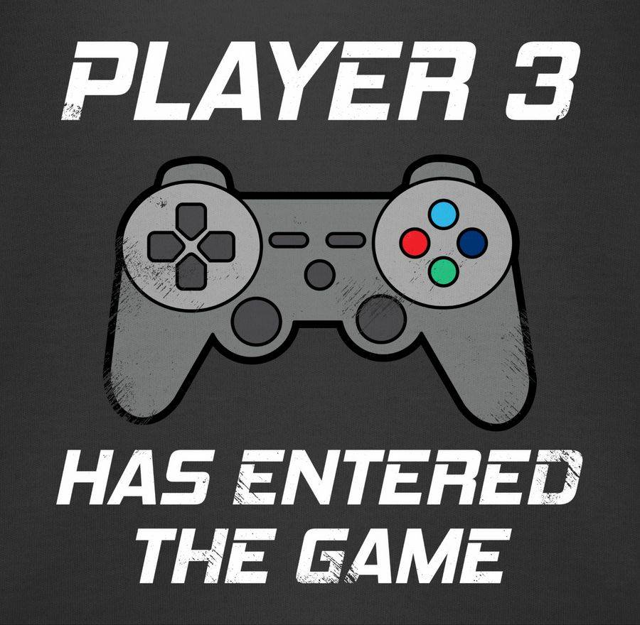 Shirtracer Player 3 Has Entered The Game Controller Grau: T-Shirt Rucksack Shirtracer