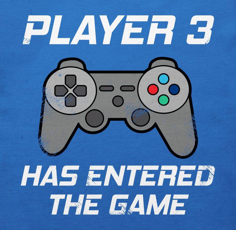 Shirtracer Player 3 Has Entered The Game Controller Grau: T-Shirt Rucksack Shirtracer
