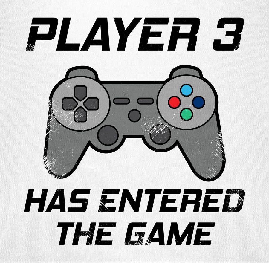 Shirtracer Player 3 Has Entered The Game - Schwarz: T-Shirt Gym Bag Shirtracer