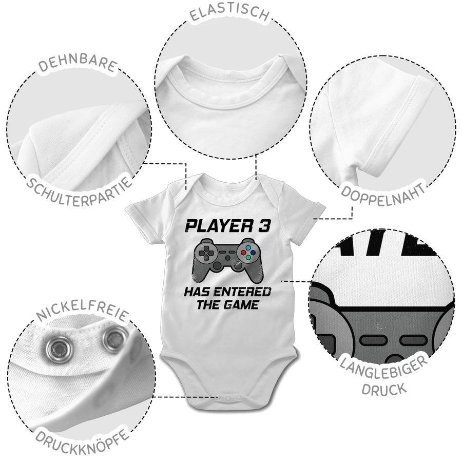 Shirtracer Player 3 Has Entered The Game - Schwarz: T-Shirt Gym Bag Shirtracer