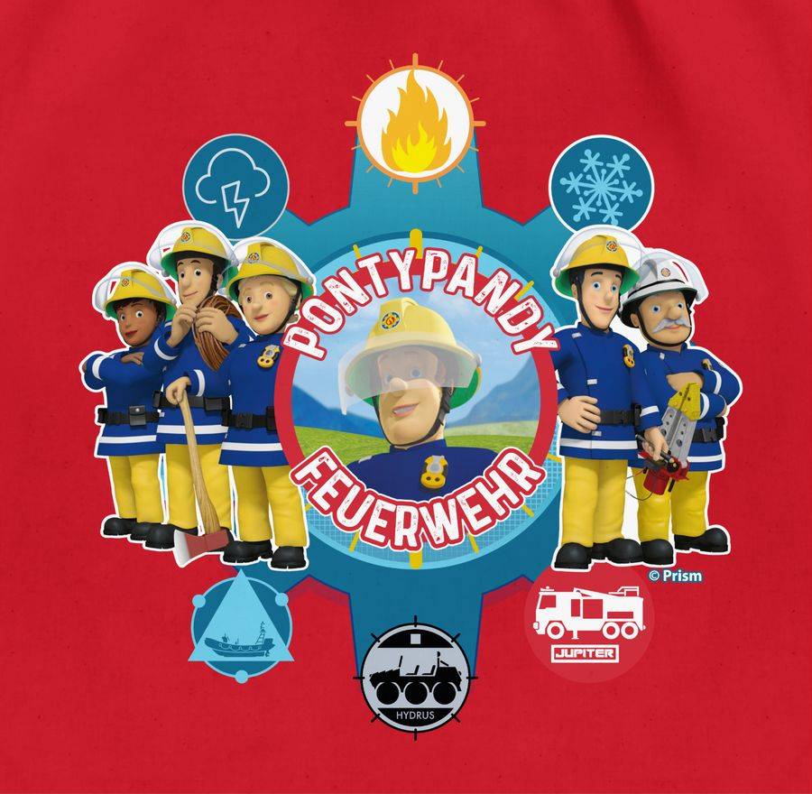 Shirtracer Pontypandy Feuerwehr - Gruppe: Tshirt Gym Bag Shirtracer