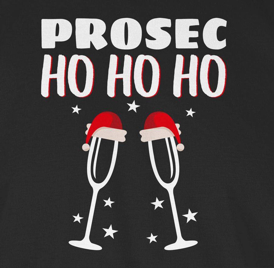 Shirtracer Prosec Ho Ho Ho Proseccoglas Sterne: T-Shirt Rucksack Shirtracer