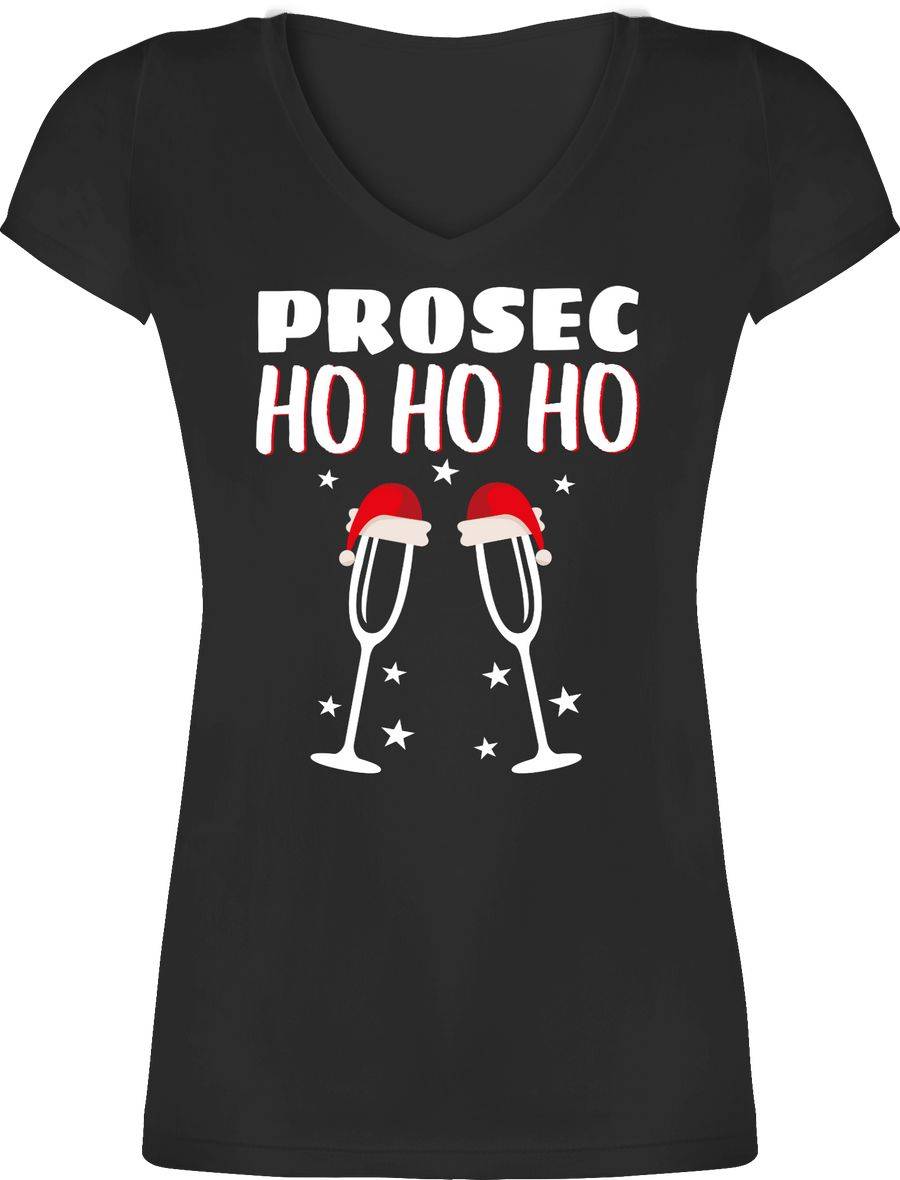 Shirtracer Prosec Ho Ho Ho Proseccoglas Sterne: T-Shirt Rucksack Shirtracer