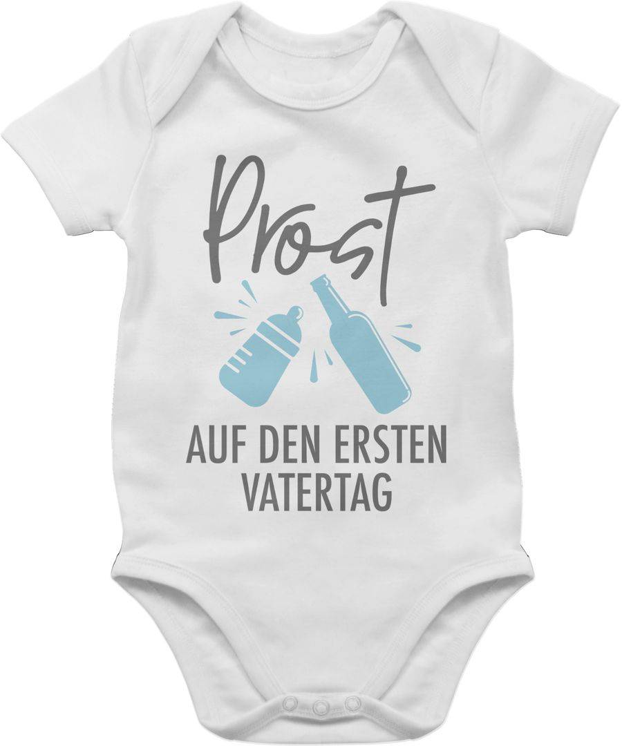 Shirtracer Prost auf den ersten Vatertag - grau/blau: Tshirt Turnbeutel Shirtracer
