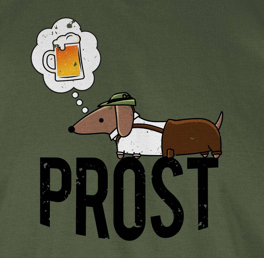 Shirtracer Prost Mit Dackel Und Bier Vintage: Tshirt Rucksack Shirtracer