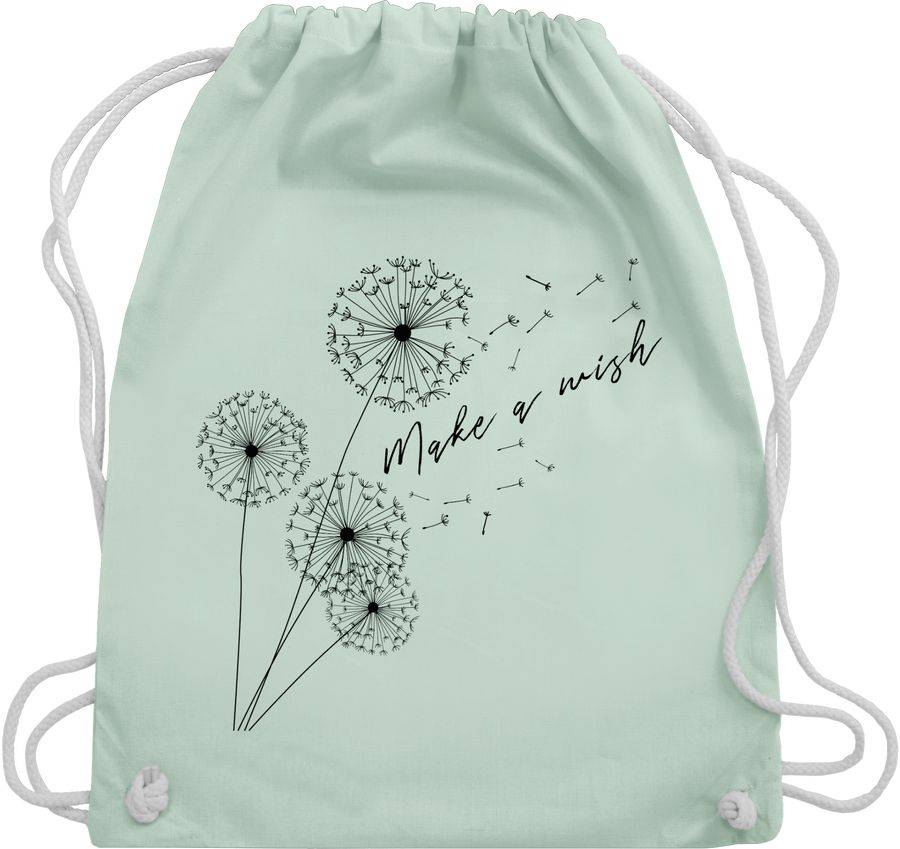 Shirtracer Pusteblume Make a wish Schwarz: Tshirt Rucksack Shirtracer