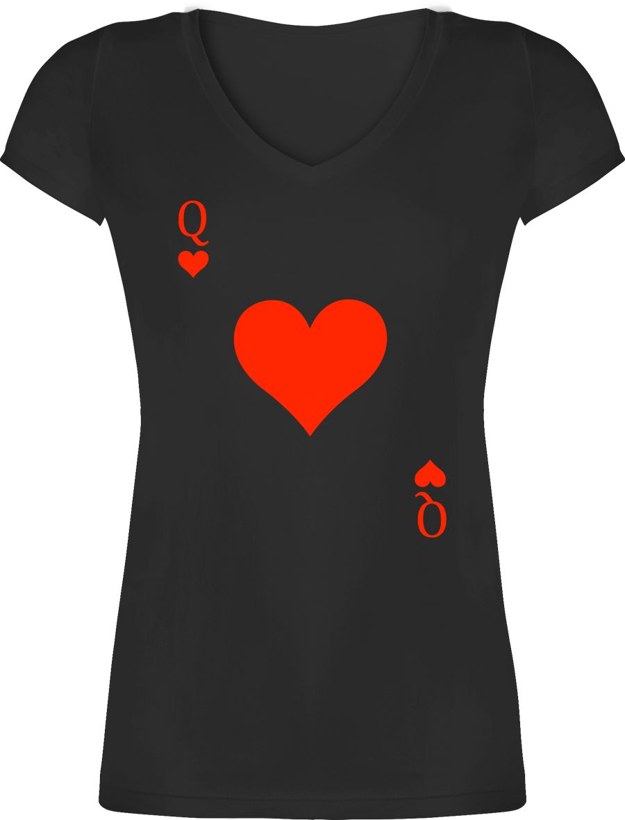 Shirtracer Queen Kartenspiel Karneval Kostüm: T-Shirt Rucksack Shirtracer