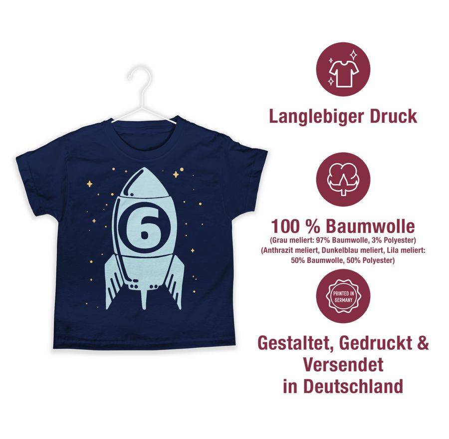 Shirtracer Rakete Mit Sternen Sechs Blau: Tshirt Turnbeutel Shirtracer