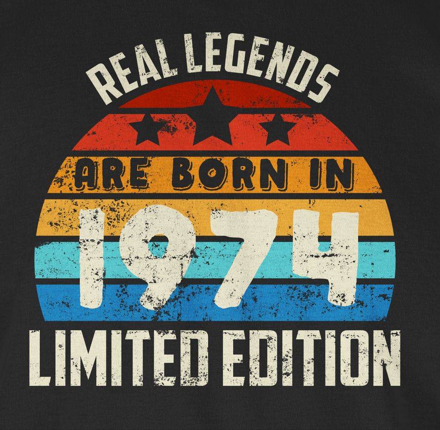 Shirtracer Real Legends Are Born In 1974 Limited Edition Vintage Fünfzigster: T-Shirt Turnb Shirtracer