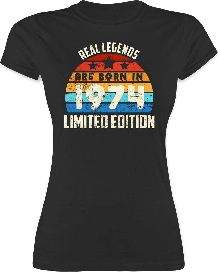 Shirtracer Real Legends are born in 1974 Limited Edition Vintage Fünfzigster: T-Shirt Turnb Shirtracer