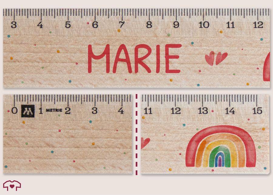 Shirtracer Regenbogen Holzlineal Für Mädchen Mit Namen Personalisierbar Tolles Geschenk Zur Einschulung Shirtracer
