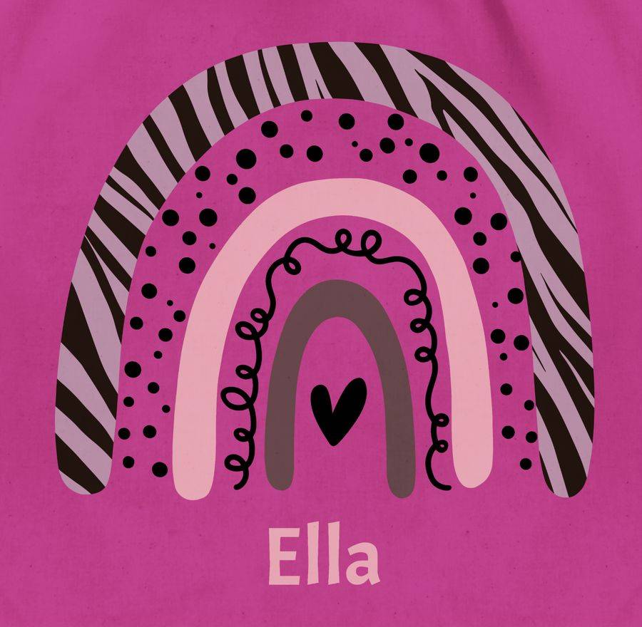 Shirtracer Regenbogen - Pointilliert Streifen - Name: Tshirt Turnbeutel Shirtracer