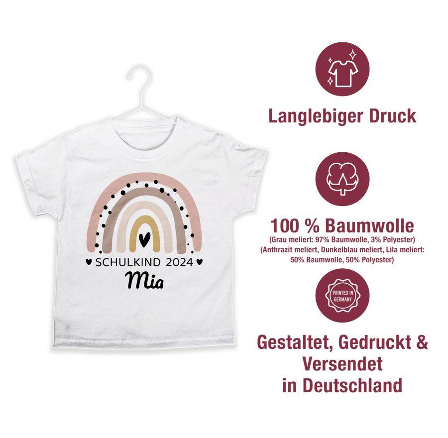 Shirtracer Regenbogen Schulkind 2024 Shirts & Mehr Shirtracer