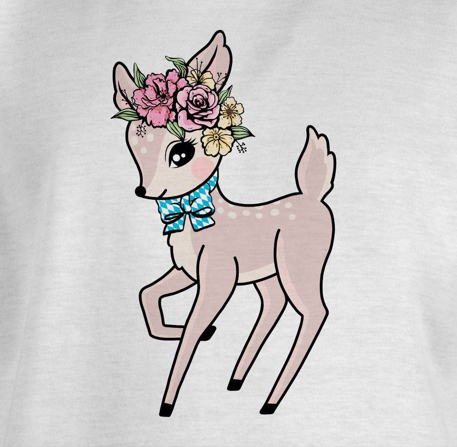 Shirtracer Reh Mit Bayrischer Schleife Und Blumen: Tshirt Rucksack Shirtracer